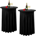 Albassa 2 Pack Cocktail Table Covers 32"x 43" Spandex Stretch Round Cocktail by AlbassaMakeYourPartyUnique