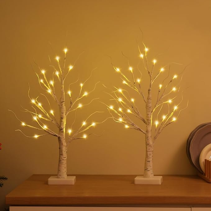 2FT Lighted Birch Tree, Christmas Decorations - Image 7