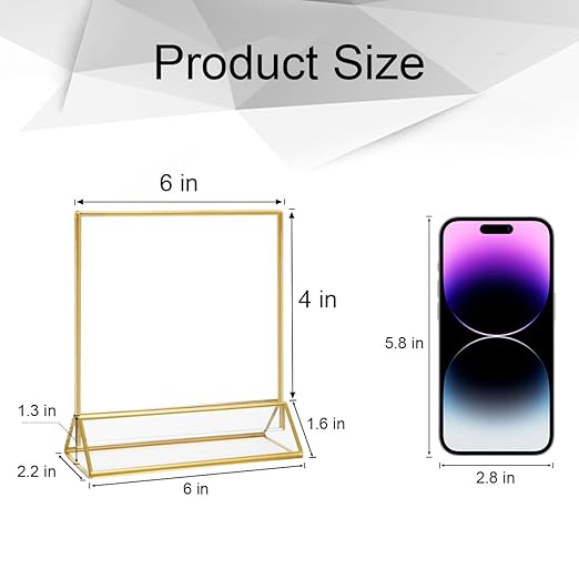 NIUBEE 6Pack 6 x 4 Horizontal Clear Acrylic Sign Holder - Image 2