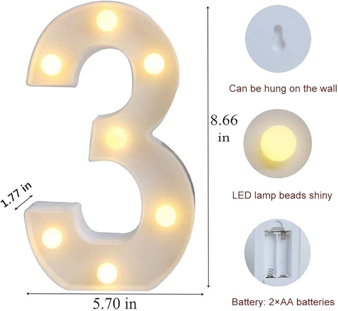 MUMUXI Marquee Light Up Letters | Large Light Up Numbers | Battery Powered and - Image 2