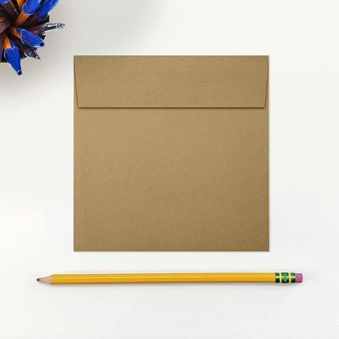 LUXPaper Square Invitation Envelopes | Peel & Press | 5" x 5" | Grocery Bag - Image 4