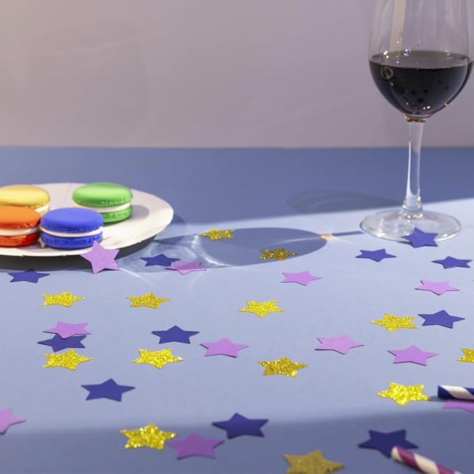 Purple Blue and Gold Star Confetti Table Decoration - Image 3