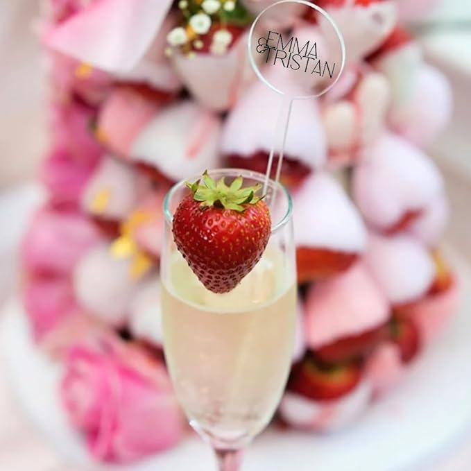 Personalized Wedding Drink Stirrers, Custom Anniversary Stir Swizzle Sticks - Image 3