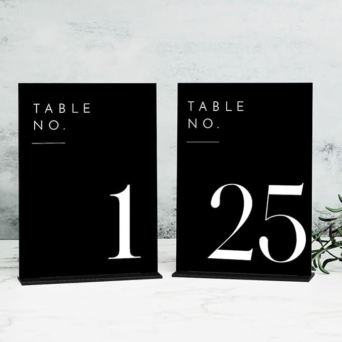 JINMURY Black Wedding Table Numbers 1-25 by JINMURY