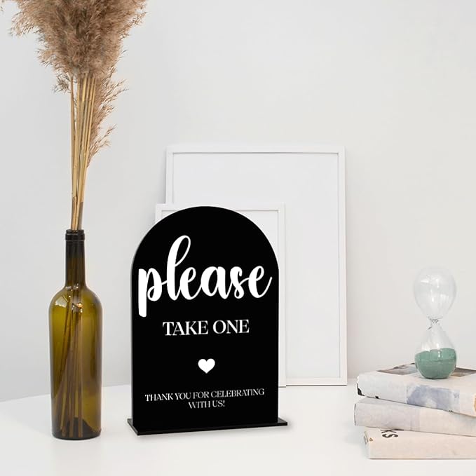 Black Please Take One Sign, Wedding Engagement Bridal Shower Baby Shower Decor - Image 3