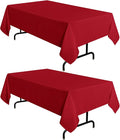 sancua 2 Pack Red Tablecloth 60 x 102 Inch, Rectangle 6 Feet Table Cloth by sancua