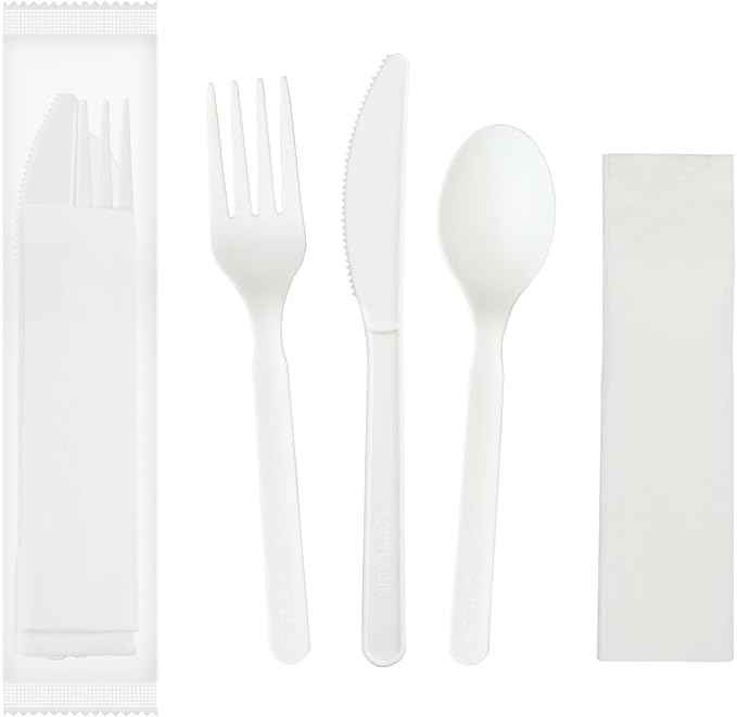 GreenWorks 6" Compostable CPLA Cutlery Kits, BPI Certified 200 Sets by GreenWorks
