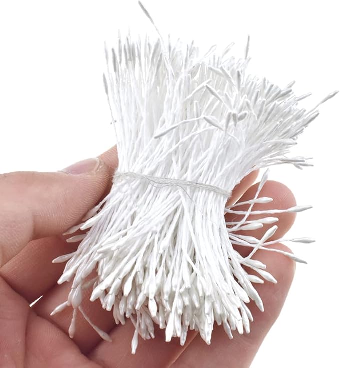 HAHIYO 1000Pcs 1mm White Pearl Double Head Flower Pistil by HAHIYO