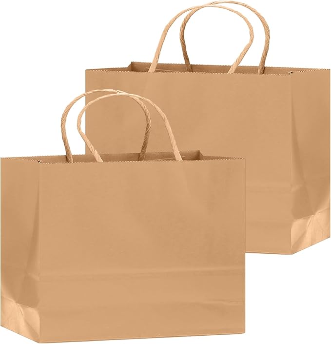qiqee 30-Packs Brown Gift Bags - Image 2
