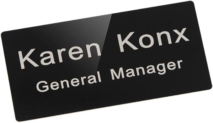 Custom Engraved Name Tag Badge for Business Personalized Identification by Icomecn