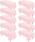 10 Pack Pink Tablecloths for 6ft Rectangle Tables 60 x 102 Inch by REWOMC