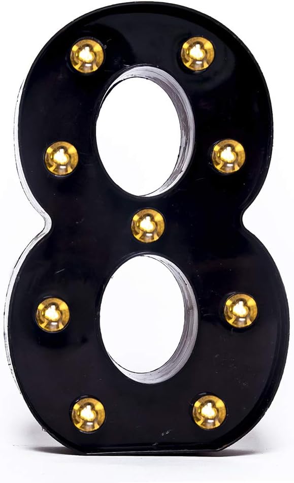 Foaky Black LED Marquee Number Lights Sign Light Up Marquee Number Lights Sign by Foaky