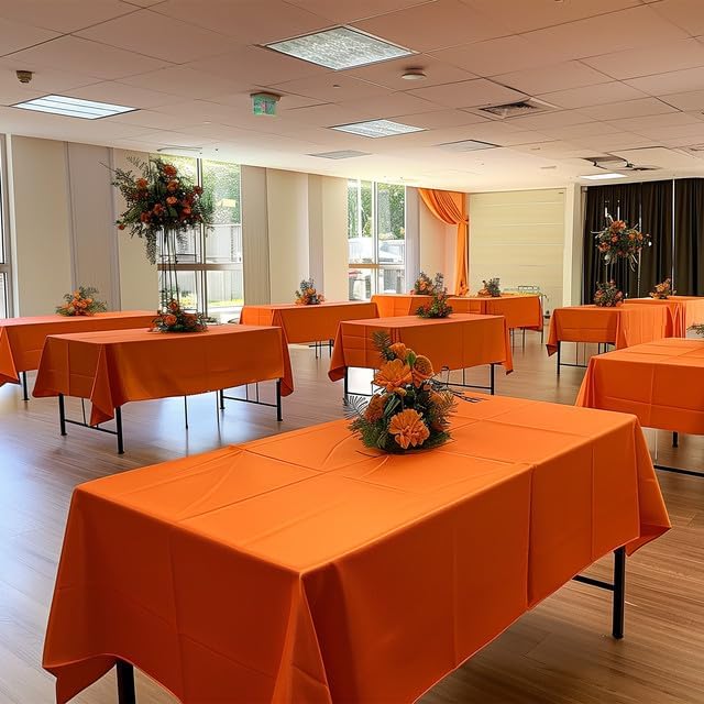 Orange Plastic Table Cover Roll - 54IN x 100FT - Image 3