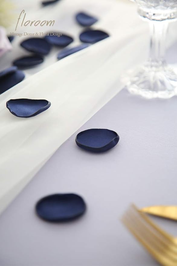 Floroom 500pcs Rose Petals Navy Blue Faux Silk Flower Petals - Image 4