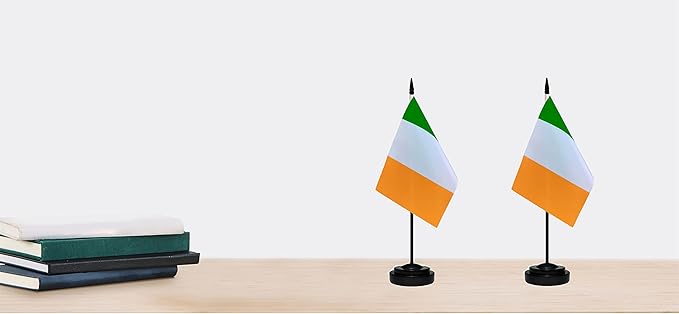 Ireland Irish Deluxe Desk Flag Set Small Mini Miniature Ireland Irish Table - Image 6