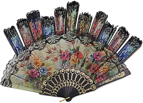 HUNANBANG 1 Dozen 12 Pieces Folding Hand Fans Church Wedding Gift, Party Favors - Image 7