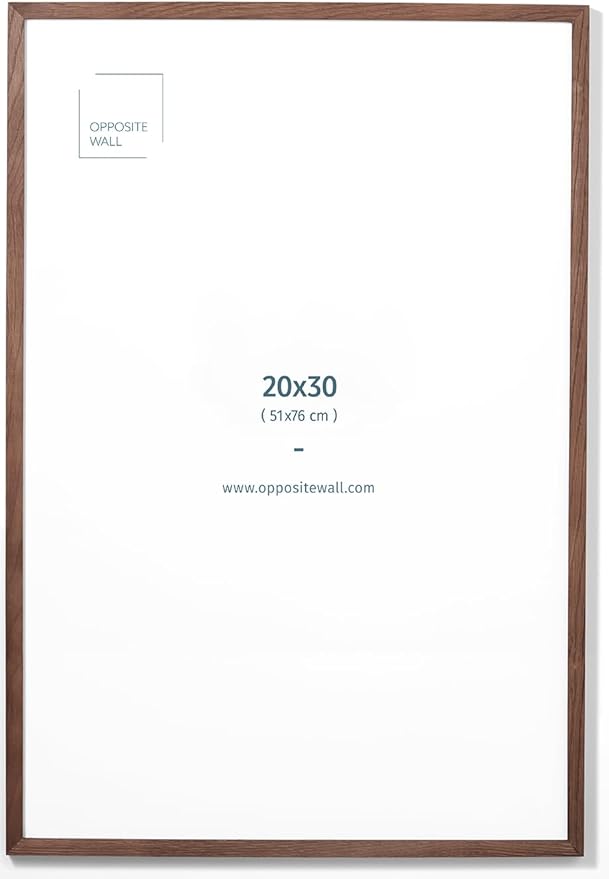 Opposite Wall - 20x30 in - Dark Solid Oak Wood Picture Frame - Lightweight by OppositeWall
