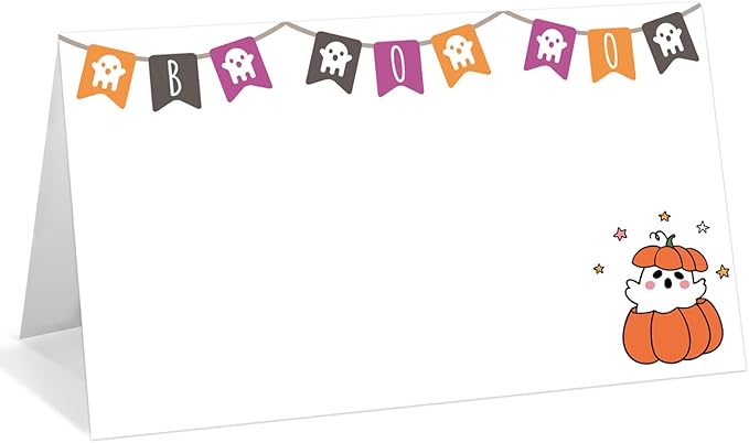 25 Pack Halloween Place Cards, Editable Name Cards by WwongxianB