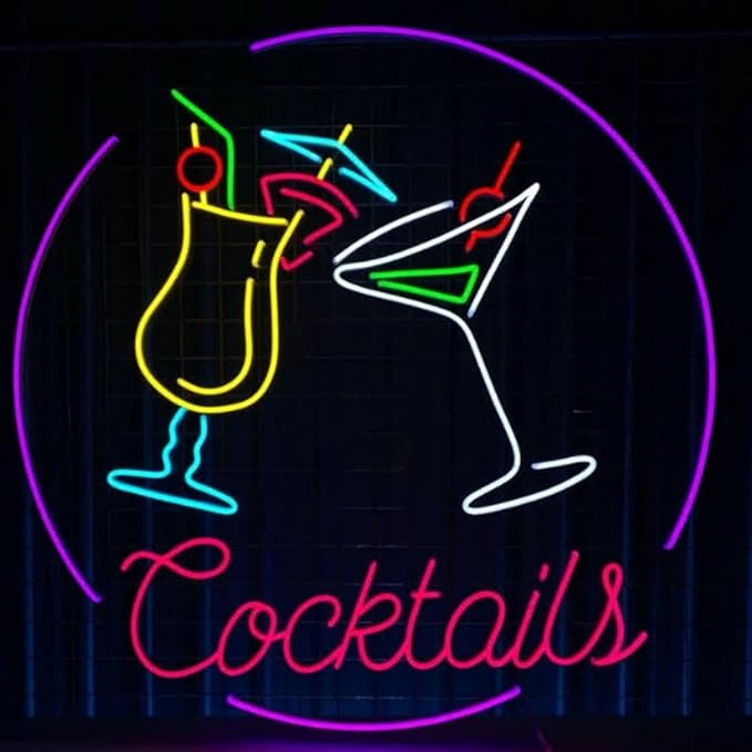 Open Cocktails Shop Neon Sign, Cocktails Bar Led Sign, Cocktail Bar Wall Decor - Image 2