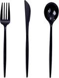 PULOTE 150PCS Black Plastic Silverware Set Disposable by PULOTEpartywareWesupplyproductsandyouenjoylife