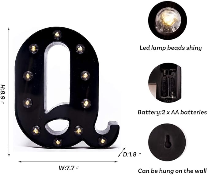 Foaky Black LED Marquee Number Lights Sign Light Up Marquee Number Lights Sign - Image 3