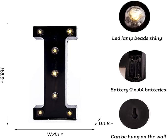 Foaky Black LED Marquee Number Lights Sign Light Up Marquee Number Lights Sign - Image 3