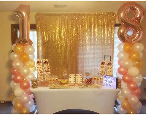 Eternal Beauty Yellow Gold Sequin Backdrop, 4x7 Ft Glitter Background Curtains - Image 6