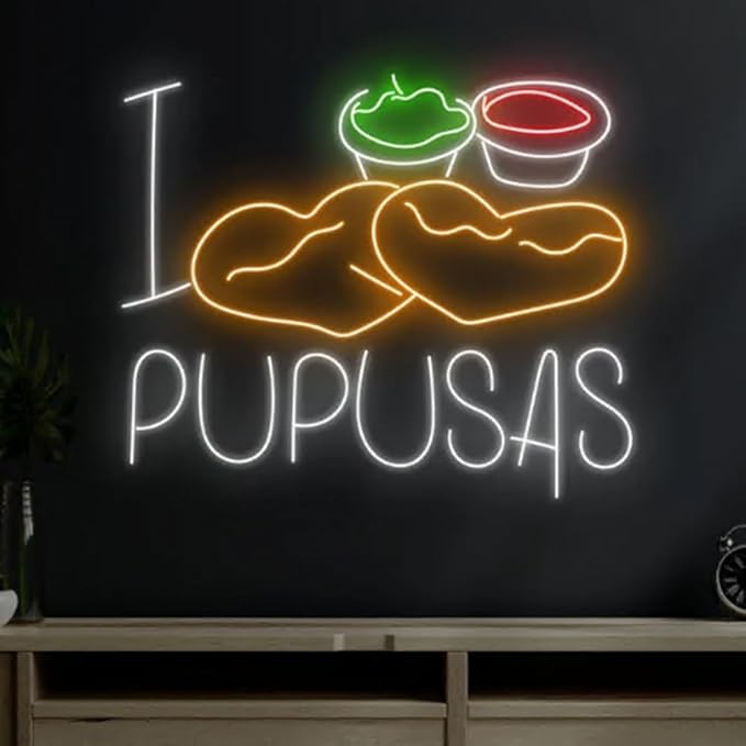 I Love Pupusas Neon Sign, Salvadoran Pupusas Led Sign, Custom Neon Sign - Image 5