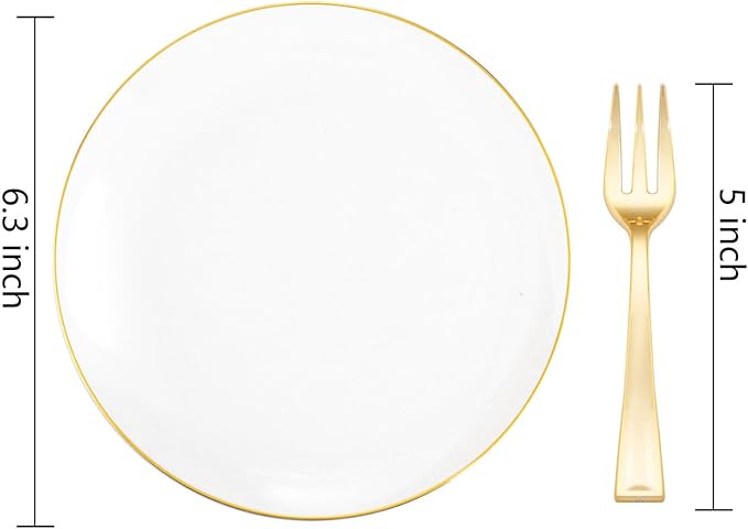 Festiva 200Pcs Gold Dessert Plates 6.3" - Image 2