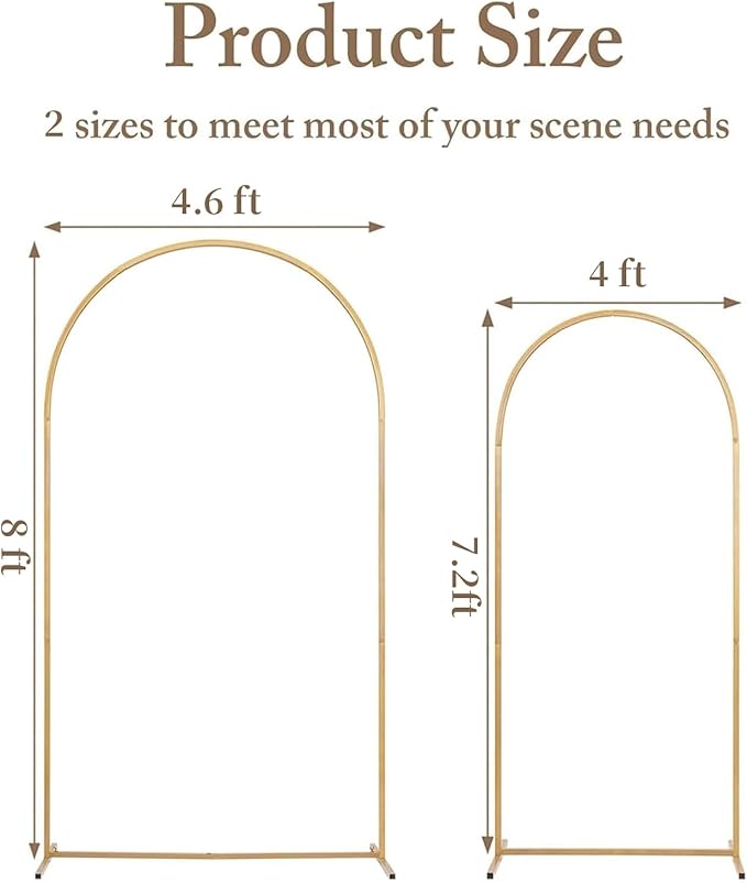 Metal Arch Backdrop Stand and Cover Set, 7.2FT Party Backdrop, Backdrop Stand - Image 2