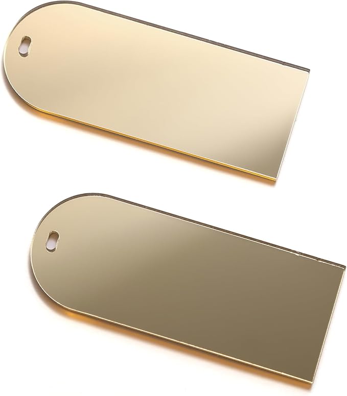 UNIQOOO 20 Pcs Mirror Gold Acrylic Place Cards, 3.9x1.6 inches DIY Blank - Image 8