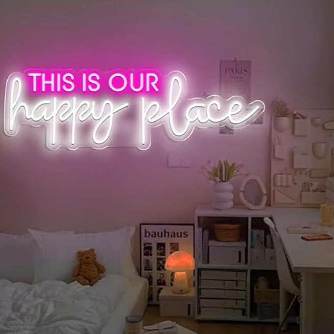 This is our Happy Place Neon Sign, Our Happy Place Neon Light, Personalized - Image 2