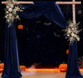 Fall Navy Blue 2 Panels Wedding Arch Draping Fabric 29" x 20Ft Sheer Drapes by Jimtx