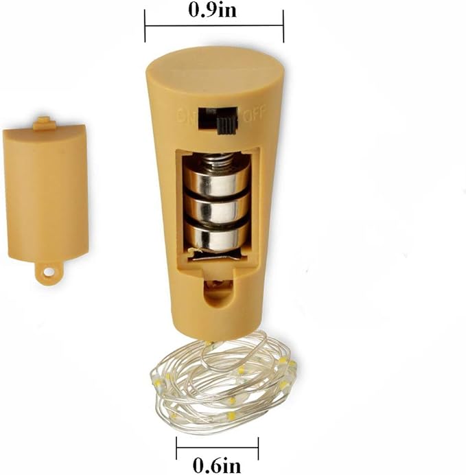 Wine Bottle Lights with Cork, 10 Pack Battery Operated LED Cork Shape Silver - Image 4