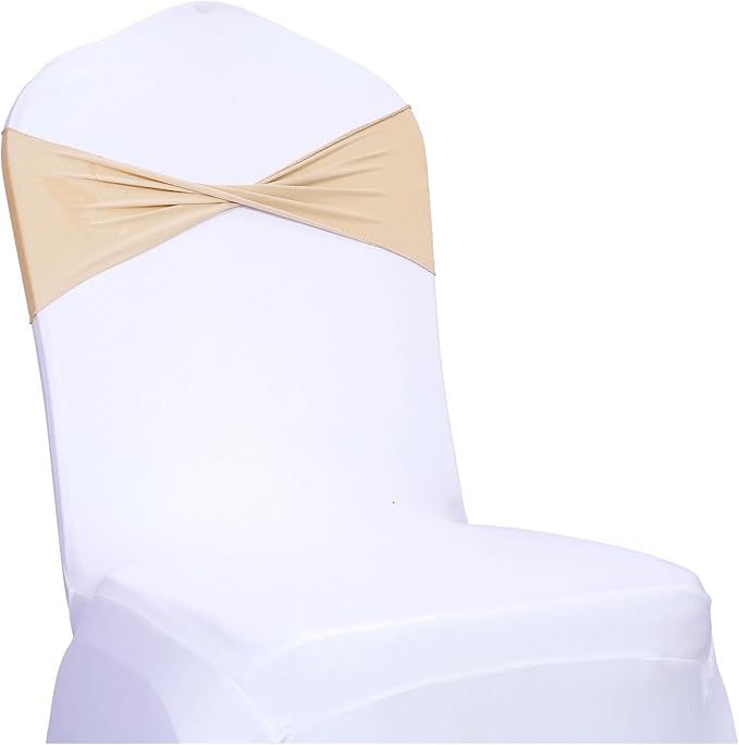 MDS Pack of 150 Spandex Chair Sashes Bows Elastic Stretch Dining Chair Bands - Image 2
