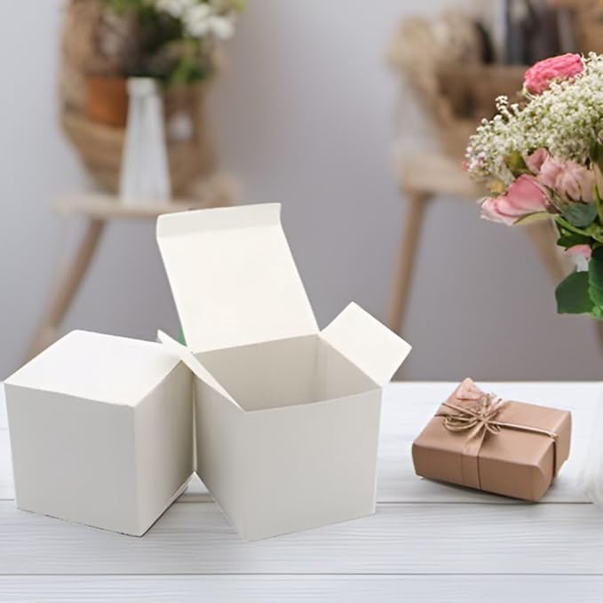 Oletx 25 Pcs White Paper Gift Boxes, Small Candy Boxes Bulk, Goodie Treat Boxes - Image 5