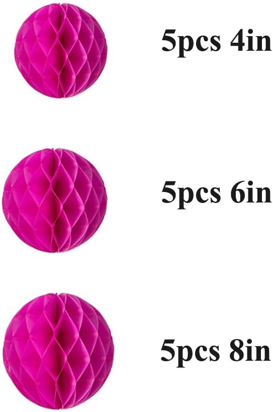 15pcs Honeycomb Balls Decorations 4'' 6'' 8'' Party Honeycomb Ball Flowers - Image 2