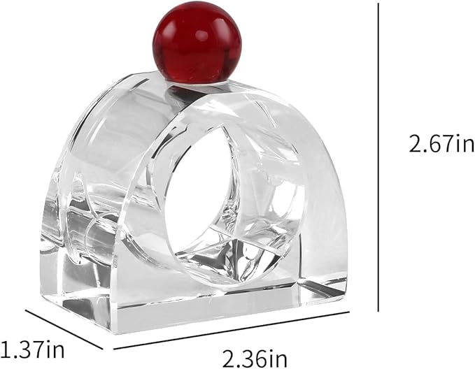Crystal Napkin Rings Holder Silver Diamond Napkin Rings Pack of 6 Pieces - Image 2