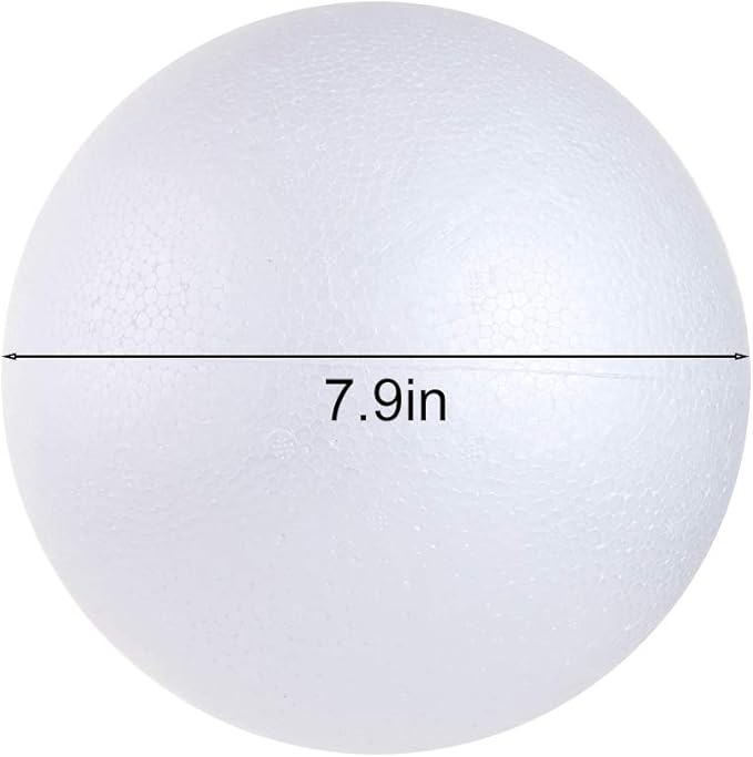 2PCS 7.9 Inch White Foam Balls Polystyrene Craft Balls Foam Balls - Image 5