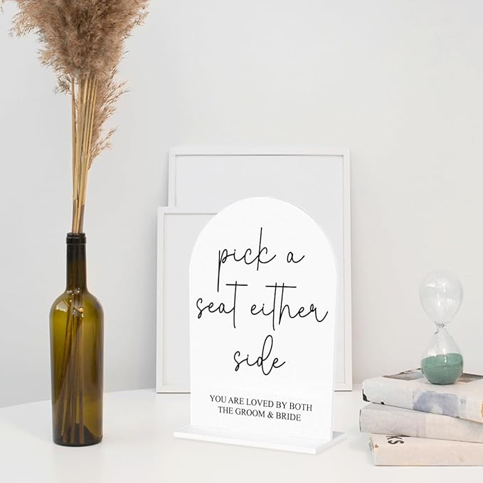 Pick a Seat Not a Side Wedding Sign, Engagement Bridal Shower Decor fo Ceremony - Image 3