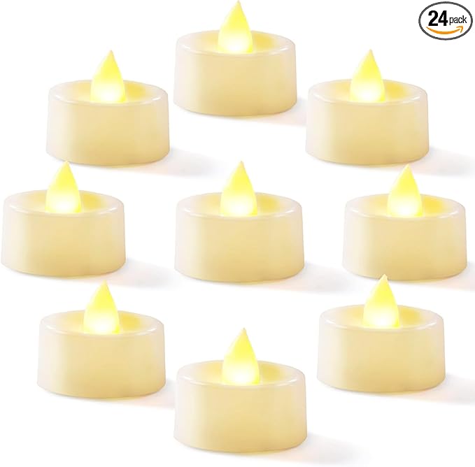 Homemory 24-Pack Flameless LED Tea Lights Candles Battery Operated, 200+Hour by Homemory