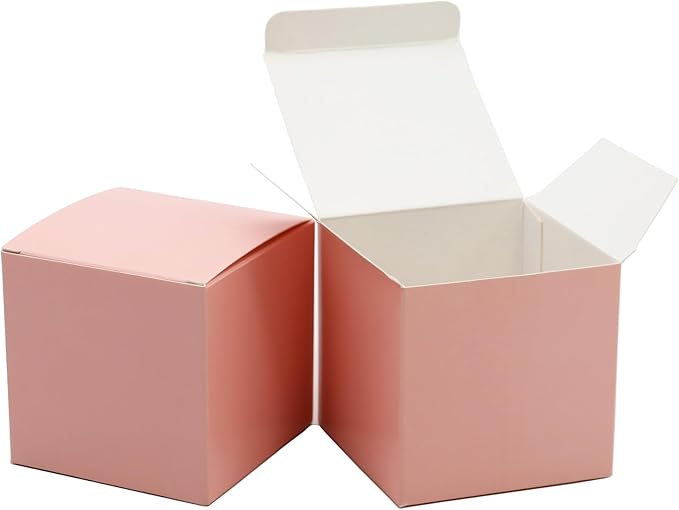 Oletx 25 Pcs Pink Paper Gift Boxes, Small Candy BoxesBulk, Goodie TreatBoxes by Oletx