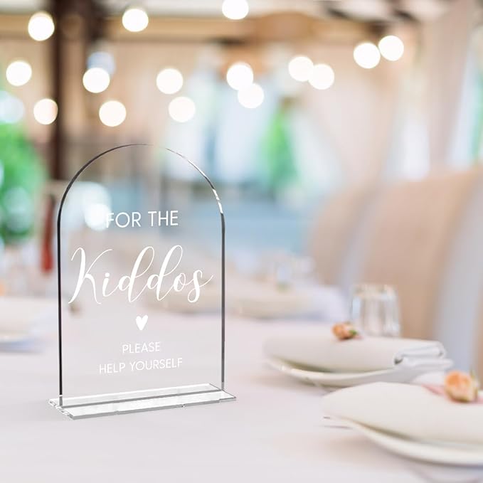 Wedding Sign，For The Kiddos Wedding Sign, Kids Wedding Activities Acrylic Plaque - Image 6