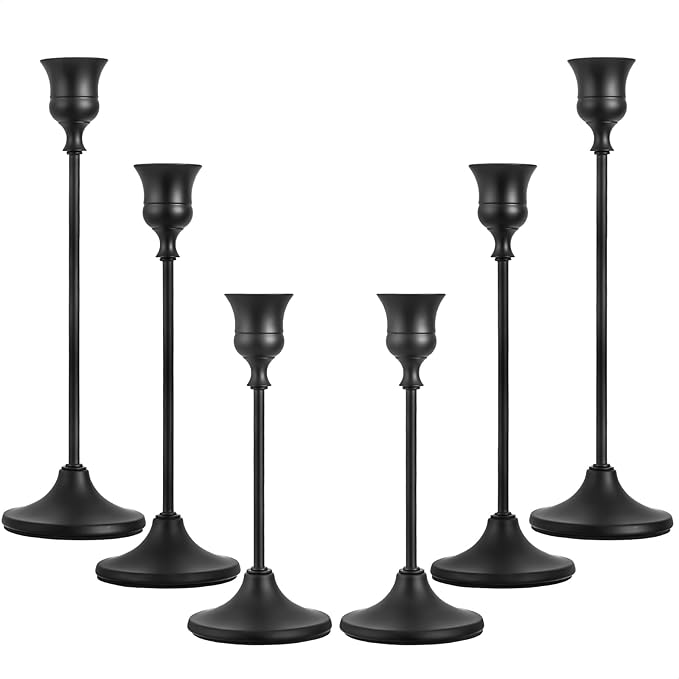 CHILL RECIPE Black Candlestick Holder Tall Taper Candle Holder by Unknown