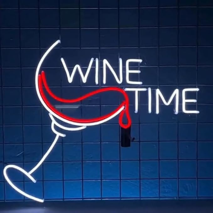 Wine Time Neon Sign Wall Art, Custom Wine Glass Led Sign, Wine Bar Room Neon - Image 2