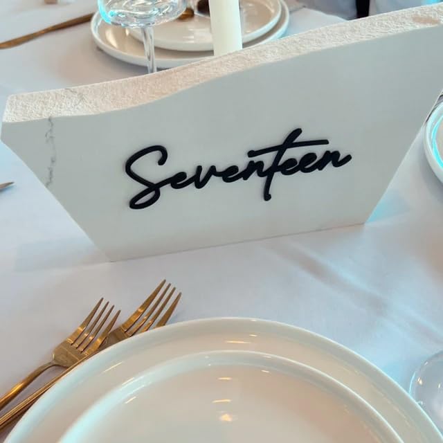 Cursive Wedding Table Number SET, DIY thin modern Black or White acrylic cutouts by Go+Home+Numbers