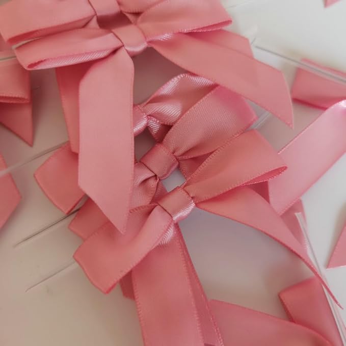 50pcs 2-1/2" Rose Gold Satin Ribbon Bows - Image 5