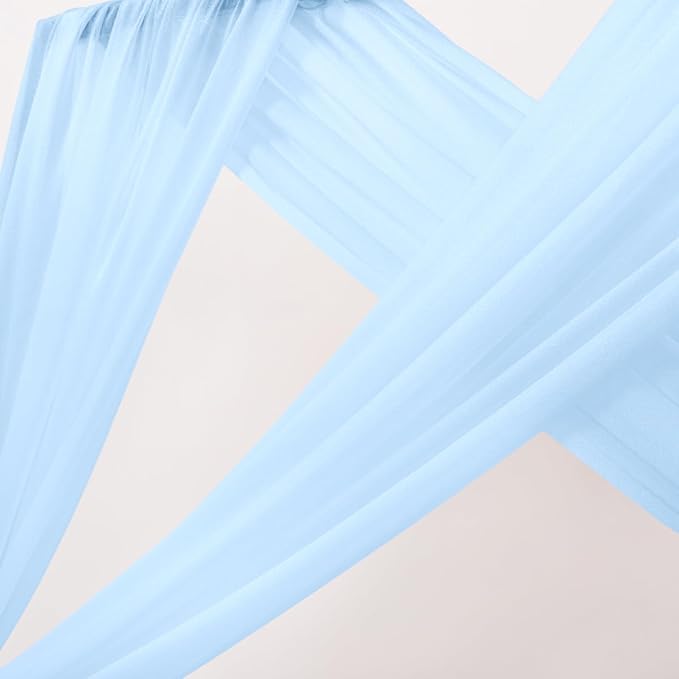 MLMC Baby Blue Wedding Arch Draping Fabric 2 Panels 29" x 20 FT Extra Long - Image 3