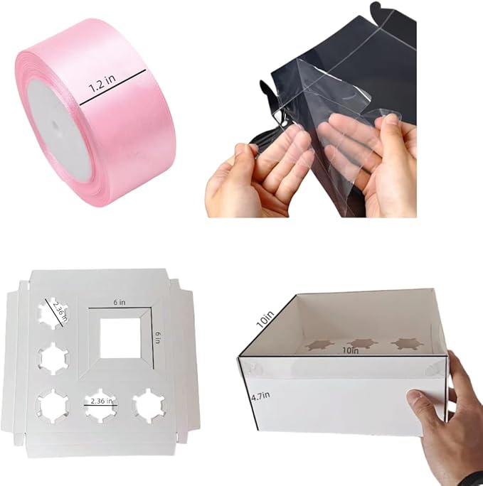 Bento Cake and Cupcake Box 2-in-1 4-inch Cake and 5 Cupcakes Box 5 Sets - Image 2