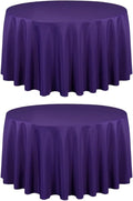 LTC LINENS 2 Pack 108 Inch Round Tablecloth Purple by LTCLINENS